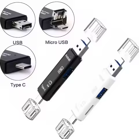 1/2/3/4pcs 5 In 1 Usb 3.1 Card Reader High Speed SD TF Micro SD Card Reader Type C USB C Micro USB M