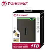 創見 StoreJet 25M3S 1TB USB3.0 2.5吋 美國軍規三層抗震 行動硬碟 鐵灰色 （TS-25M3-1TB）