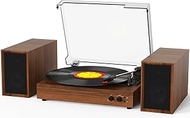 Record Player for Vinyl with External Speakers Bluetooth 3 Speed Classic Belt Driven 33 45 78 RPM wi