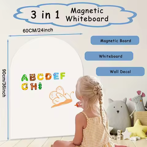 2025new Magnetic Whiteboard Arch Contact Paper For Wall, Peel And Stick Self Adhesive Whiteboard Wal