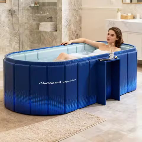 1PC Portable Bathtub Ice Bath Tub - Foldable Collapsible Bathtub for Adult Shower Bathroom Hot SPA