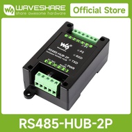 Waveshare Industrial-grade Isolated 2-Ch RS485 Hub, Rail-mount Support, Wide Baud rate Range, Expand