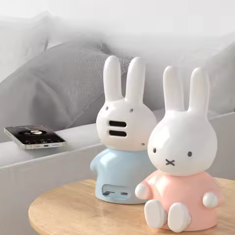 Cute Miffy Wireless Mini Speaker Creative 3D Surround Sound Home Audio Box Loud Volume Portable Cart