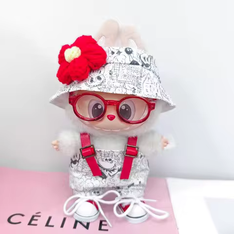 For 3rd Gen 17cm Labubu Trend Clothes Pendant Sitting Party Graffiti Strap Pants Hat Labubu Retro Cl
