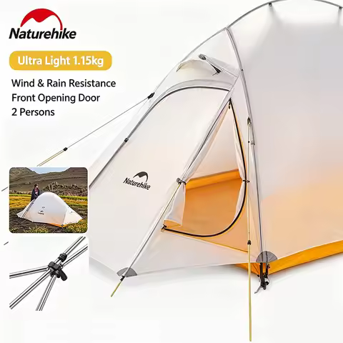 Naturehike Cloud Up 2 Person Ultralight Backpack Tent 0.98kg 3Season Double Layer Silicone Nylon Por