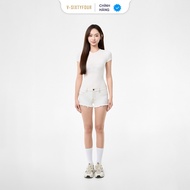 WOMEN'S WHITE DENIM SHORTS WITH LOW WAIST FORM - 125WN1101B1