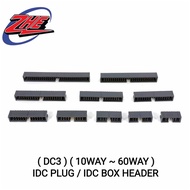 2.54MM PITCH STRAIGHT IDC PLUG CONNECTOR IDC PCB MOUNT CONNECTOR IDC BOX HEADER ( 10WAY ~ 60WAY )