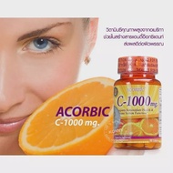 Acorbic VITAMIN C 1000mg (30 เม็ด) ผลิตภัณฑ์เสริมอาหาร วิตามินซี 1000 มก. As the Picture One