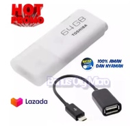 Flashdisk 64GB Toshiba Hayabusha Flashdisk Free Micro USB OTG-White