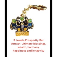 3 Jewels Prosperity Bat Amulet