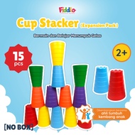 NO BOX Stacking Cup [WITHOUT CARD] 15pcs Educational Cup Stacking Toys for Children|FIDDLO Cup Stack