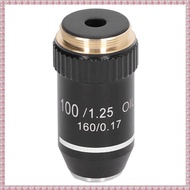 (WBNC) Biological Microscope Lens 195 Achromatic Black Objective Lens 100X Oil High Power Objective