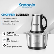 Et9VTkjj KADONIO 3 Speeds Electric Blender 300W Power 2L Food Processor Mincer Stainless Steel Meat Grinder Egg Beater 4 Blades Mixer Pengisar Daging Kitchenware FB01 FB02 GWP