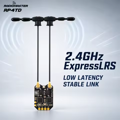 RadioMaster RP4TD ELRS 2.4GHz True Diversity Receiver Module, Dual Antenna 500Hz F1000Hz WiFi CRSF f