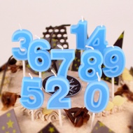 0-9 Number Birthday Blue Candle Cake Decoration Lilin Hari Jadi Birthday Candle Number Candle