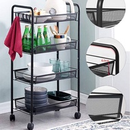 Wheeled Kitchen Trolley Carbon Steel Storage Rack Convenient Snack Storage Rack Multi-Layer Househol