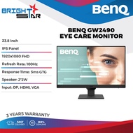 BENQ GW2490 Eye Care Monitor - 23.8"/IPS/1920x1080/FHD/5ms GTG/Built-in Speaker/Vesa/3 Years Warrant