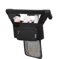 Stroller Organizer with Cup Holders Stroller Caddy with Detachable Bag, Tissue Pocket, Non-Slip Strap Accessories for Uppababy, Umbrella, Wagon, Baby Jogger, Bob, and Pet Stroller