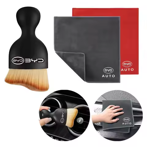 Car Wash Microfiber Towel + Car Dust Brush Cleaning Brush For BYD Tang F3 E6 Atto Yuan Plus Song Max