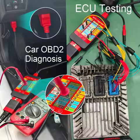 WOYO CTB007 PRO OBD2 Breakout Box with LCD Display 16PINs Vrms ECU Testing on Bench with Built-in 12