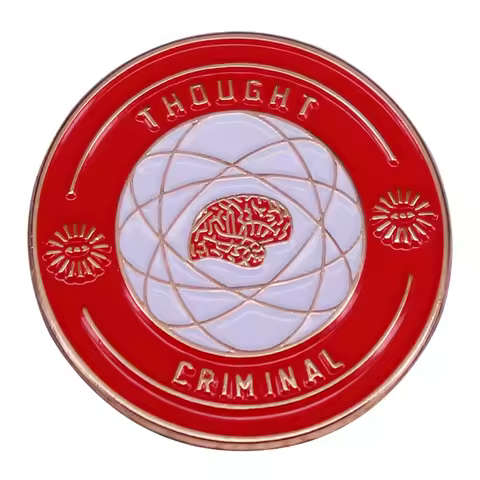Thoughts Criminal Enamel Pin Dystopian Literature Collection Book Badge Bookish Brooch Backpack Deco