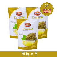 Starry Freeze Dried Fruit Durian ทุเรียนฟรีซดราย ทุเรียนอบกรอบ ตรา สตาร์รี (50g x 3) (Fruit Snack)