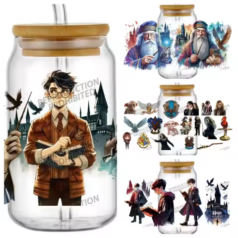 New 28 Design Miniso Magic School 16oz UV DTF 3D Transfer Sticker Decals Wraps Glass Can Cups Creati