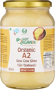 Just Organik Organic A2 Desi Cow Ghee, 500 ml
