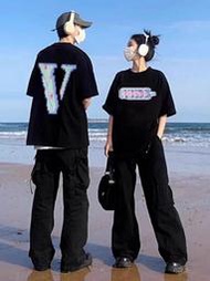 【高端現貨】VLONE JERRY短袖大V反光寬松短袖櫻花男女情侶王一博同款T恤潮牌