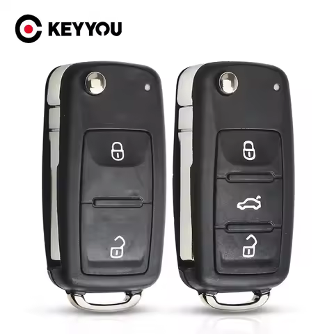 KEYYOU For VW polo passat b5 Tiguan Golf for VW for Volkswagen Seat Skoda 2/3 buttons Car key 5K0837