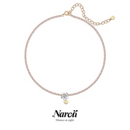 สร้อยคอ Zircon Honeycomb สำหรับผู้หญิง ดีไซน์เรียบง่ายหรูหรา สร้อยคอแบบคล้องคอ สร้อยคอแบบติดกระดูกไห