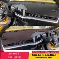 พรมหนังสำหรับ MG 5 Mg5 MG5 2021 2022แผ่นคลุมแผงหน้าปัดรถยนต์ม่านบังแดดปกป้องรถยนต์พรมตกแต่งรถยนต์พรม