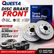 【QUESTA】ALMERA N17/SYLPHY G11 (FRONT) SPORT/STANDARD BRAKE DISC ROTOR | 1 SET