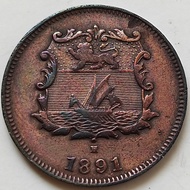 Koin British North Borneo Half Cent 1891 RARE