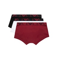 安普里奥·阿玛尼 EMPORIO ARMANI 男士白色黑色红色棉氨纶平角内裤(三条装) 111357 2F715 18321 L码