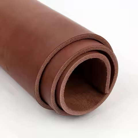 Hardcore leather material 4mm thick deep brown high-density yellow cow head layer, vegetable tanned 