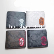 ** C8297 Compact ID 3 IN 1 Wallet Signature Canvas With Patch Men Short Dompet Lelaki 8297