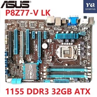 Used,for Asus P8Z77-V LK  Desktop Motherboard Z77 Socket LGA 1155 i3 i5 i7 DDR3 32G SATA3 USB3.0 ATX