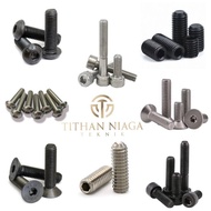 M6X15 DRAT / PITCH / ULIR 1.0 ;  BOLT L STAINLESS STEEL SUS304 SS304 / BAJA HITAM 12.9 ; SOCKET HEAD