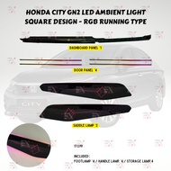HONDA CITY GN2 SPECIALIST LED AMBIENT LIGHT WITH FOOTLAMP - RGB RUNNING (SQUARE DESIGN)