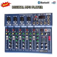 มิกเซอร์ KT-P6 A-One สเตอริโอมิกเซอร์ 6 ช่อง ผสมสัญญาณเสียง มีบลูทูธ ใช้ไฟได้ 2ระบบ ระบบ AC/DC 12 V