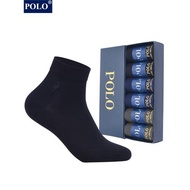 Polo商務襪子男夏季薄款網眼透氣正裝黑色高端全棉禮盒防臭皮鞋襪