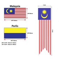 Bendera Malaysia / Bendera Perlis {2ft X 4ft (60cm X 120 cm) / 3ft X 6ft (90cm X 180cm) /2ft x 8ft (