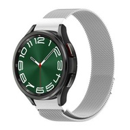 全城熱賣 - 適用於三星 Galaxy Watch 6 / 6 Classic 米蘭磁吸金屬錶帶（銀色）