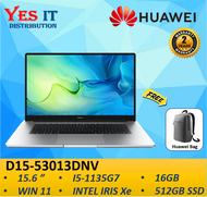 HUAWEI Matebook D15 15.6" Laptop Notebook HUA-53013DNV (i5-1135G7 Iris Xe 16GB 512GB SSD W112YW) Fre