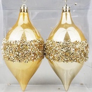 Pearl Slim Round 13cm Sparkling Christmas Tree Ornament