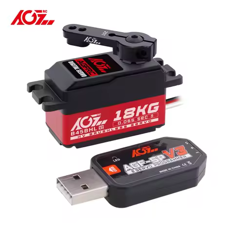 AGFRC Fast Speed B45BHL V2 18KG Brushless Digital Programmable Low Profile RC Servo For 1/10 Off-Roa