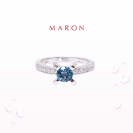 MARON - Happy Sign Ring with London Blue Topaz เงินแท้925 พลอยแท้