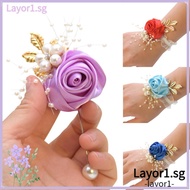 LAYOR Bracelet Corsage Pearl Rose Bridesmaid