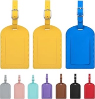 jealkip Luggage Tags for Suitcase Travel Bag Labels Privacy Protection Luggage Tag for Baggage PVC Baggage ID Label Tags 2 Pack Yellow+Peacock Blue